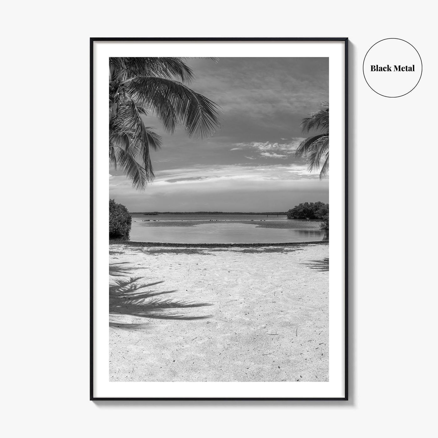 Key Largo Black and White Fine Art Photo Print, Florida Keys, Island Beach Poster