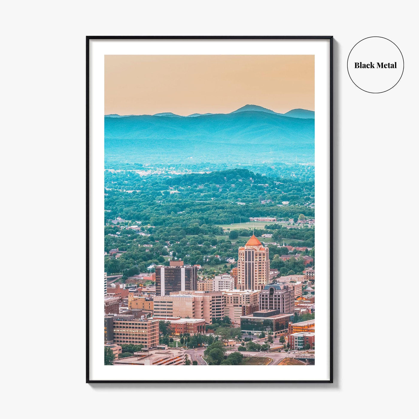 Roanoke Skyline Fine Art Photo Print, Virginia USA, Downtown, Wall Decor, Poster