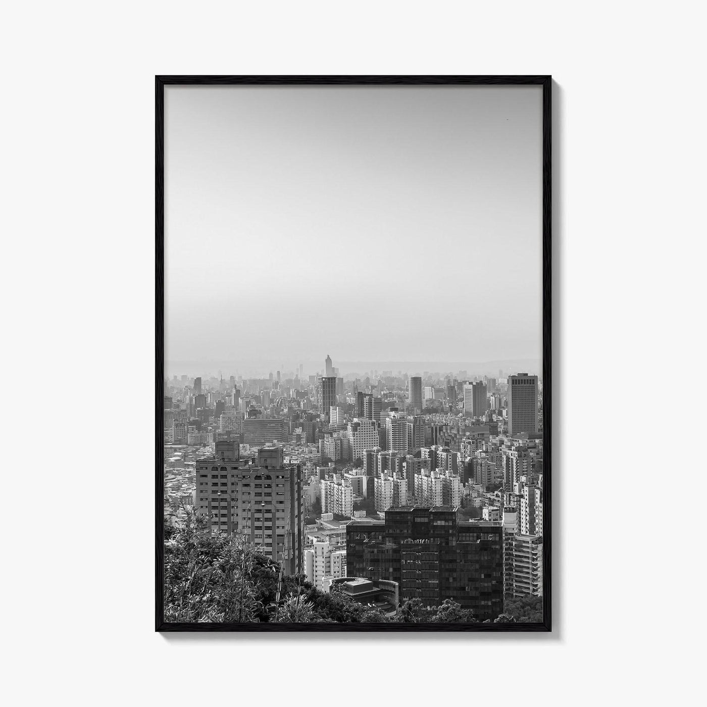 Taipei City Skyline Black and White Fine Art Photo Print, 101, Taiwan Wall Poster