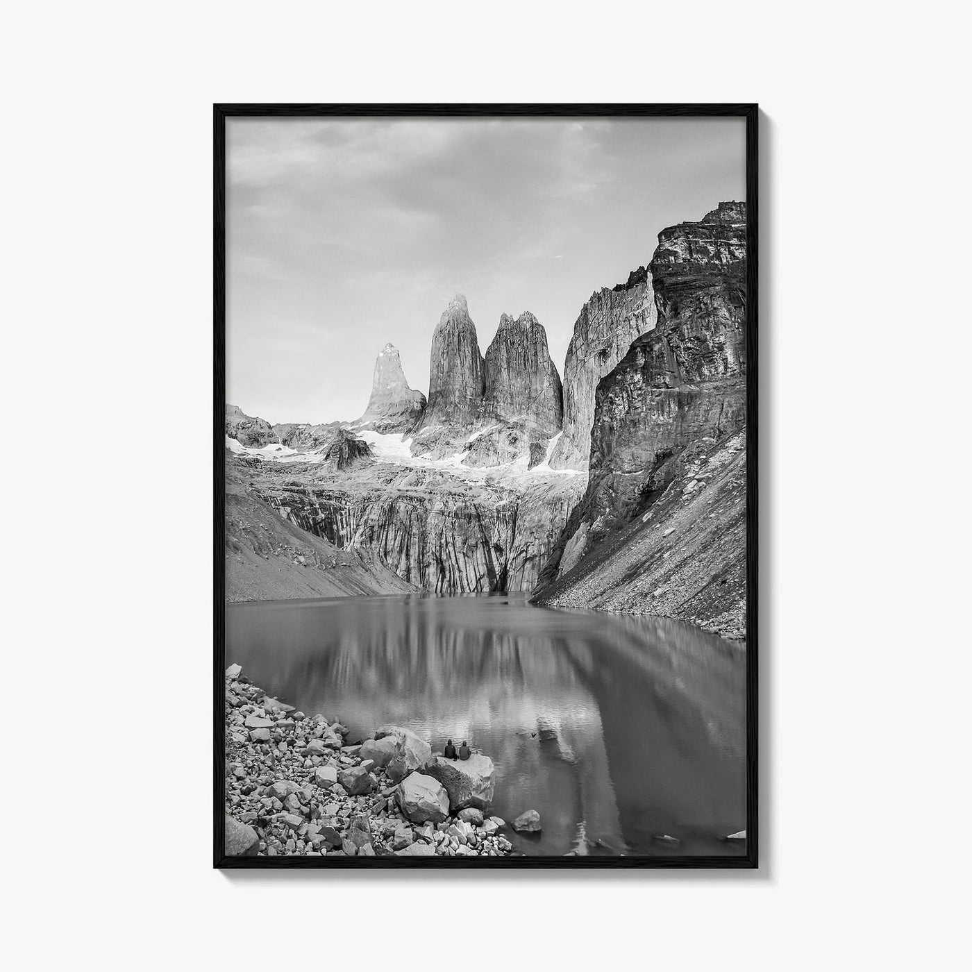 Torres Del Paine Black and White Fine Art Photo Print, Patagonia Poster