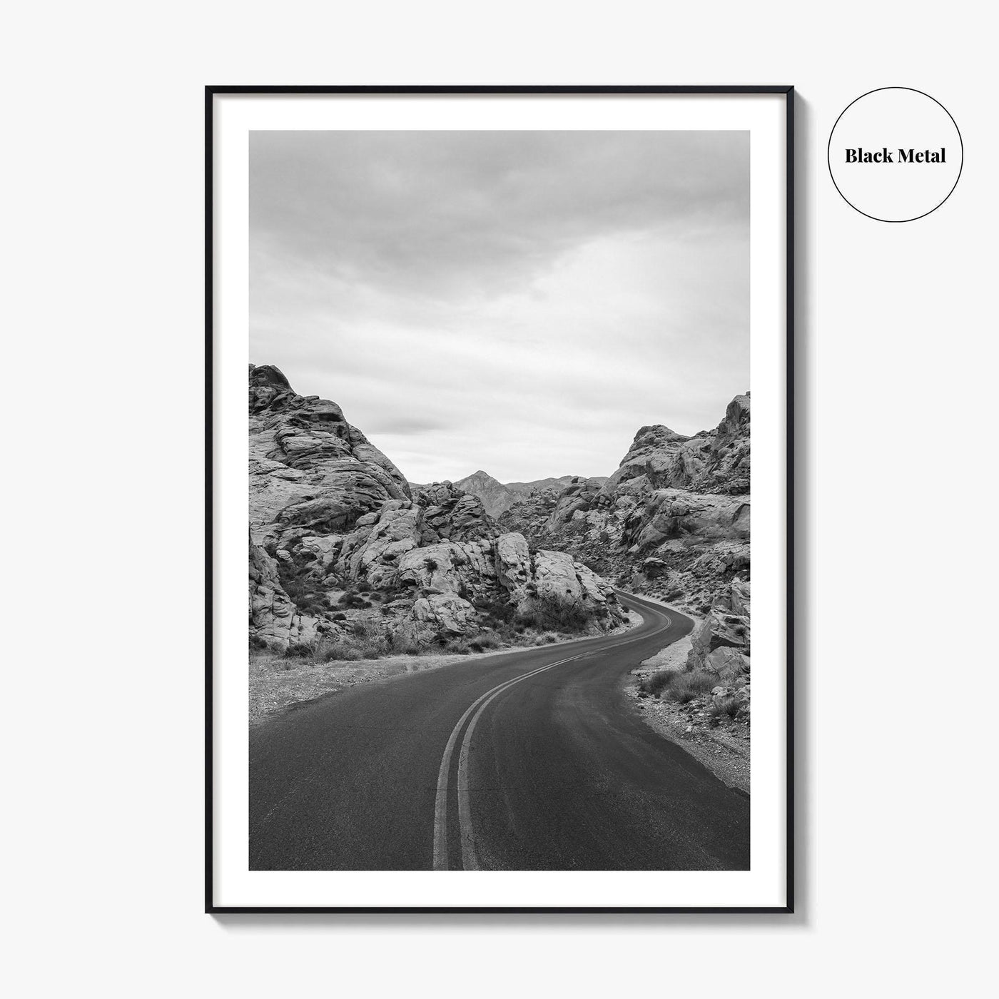 Valley of Fire Black and White Fine Art Photo Print, Nevada Las Vegas Poster