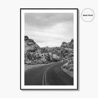Valley of Fire Black and White Fine Art Photo Print, Nevada Las Vegas Poster