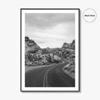 Valley of Fire Black and White Fine Art Photo Print, Nevada Las Vegas Poster