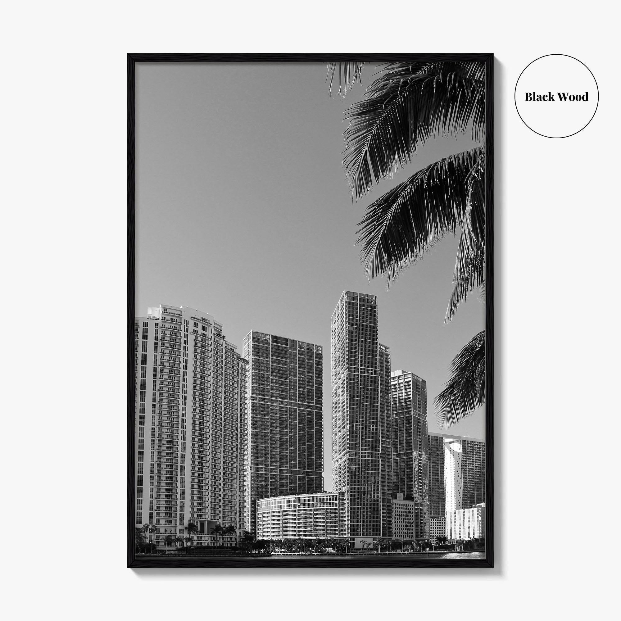 Miami Black and White Fine Art Photo Print, South Beach, Florida Wall Poster, USA