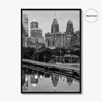 Philadelphia Skyline Black and White Fine Art Photo Print, Schuylkill River, Pennsylvania, Philly, Poster