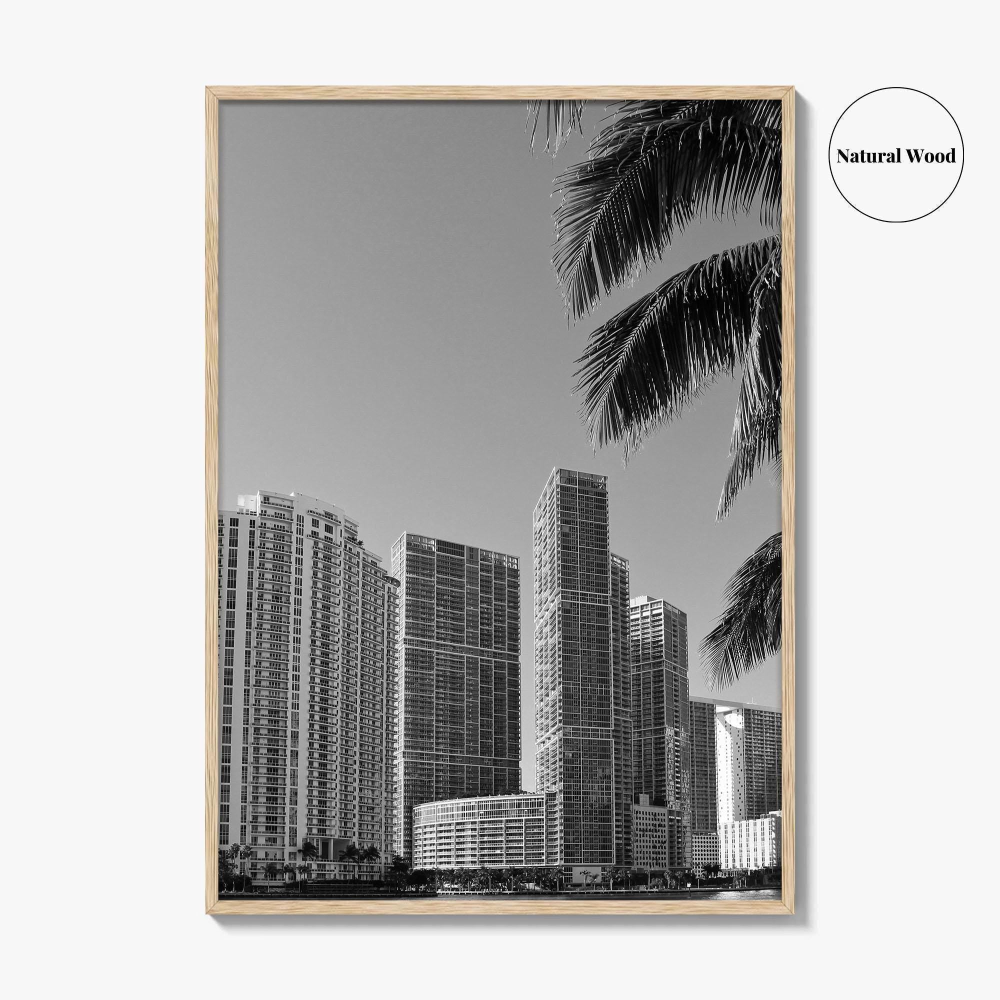 Miami Black and White Fine Art Photo Print, South Beach, Florida Wall Poster, USA