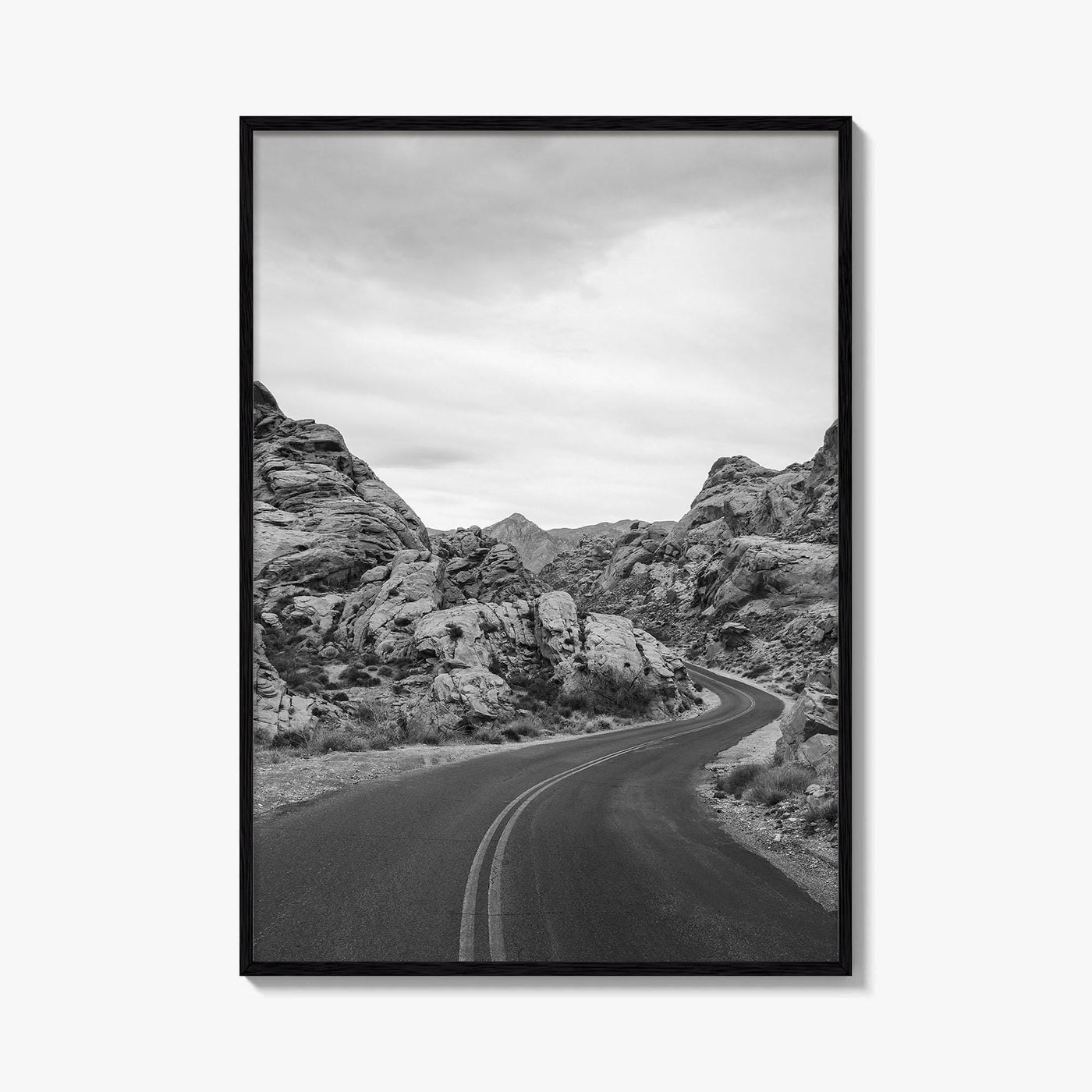 Valley of Fire Black and White Fine Art Photo Print, Nevada Las Vegas Poster