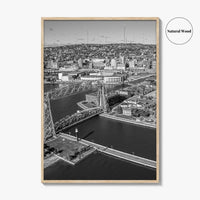 Duluth Black and White Fine Art Photo Print, Canal Park Aerial View, Minnesota USA