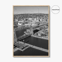 Duluth Black and White Fine Art Photo Print, Canal Park Aerial View, Minnesota USA