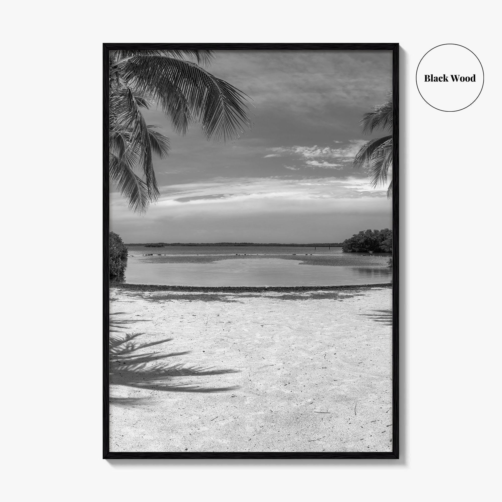 Key Largo Black and White Fine Art Photo Print, Florida Keys, Island Beach Poster