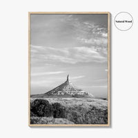 Chimney Rock Black and White Fine Art Photo Print, Nebraska Historic Site USA Poster