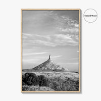 Chimney Rock Black and White Fine Art Photo Print, Nebraska Historic Site USA Poster