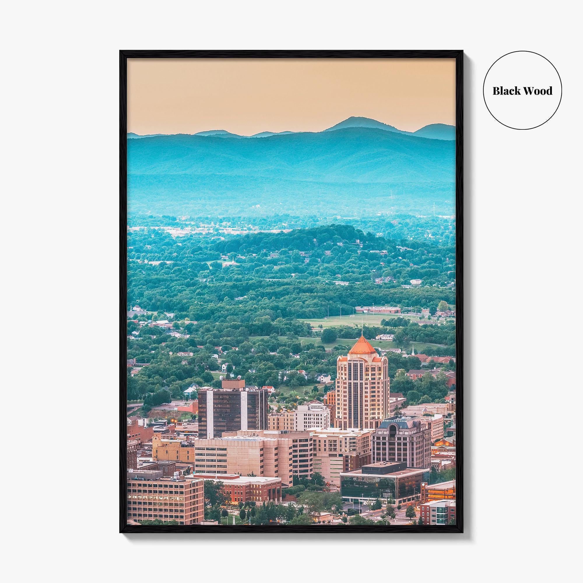 Roanoke Skyline Fine Art Photo Print, Virginia USA, Downtown, Wall Decor, Poster