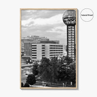 Knoxville Skyline Black and White Fine Art Photo Print, Downtown Tennessee Poster