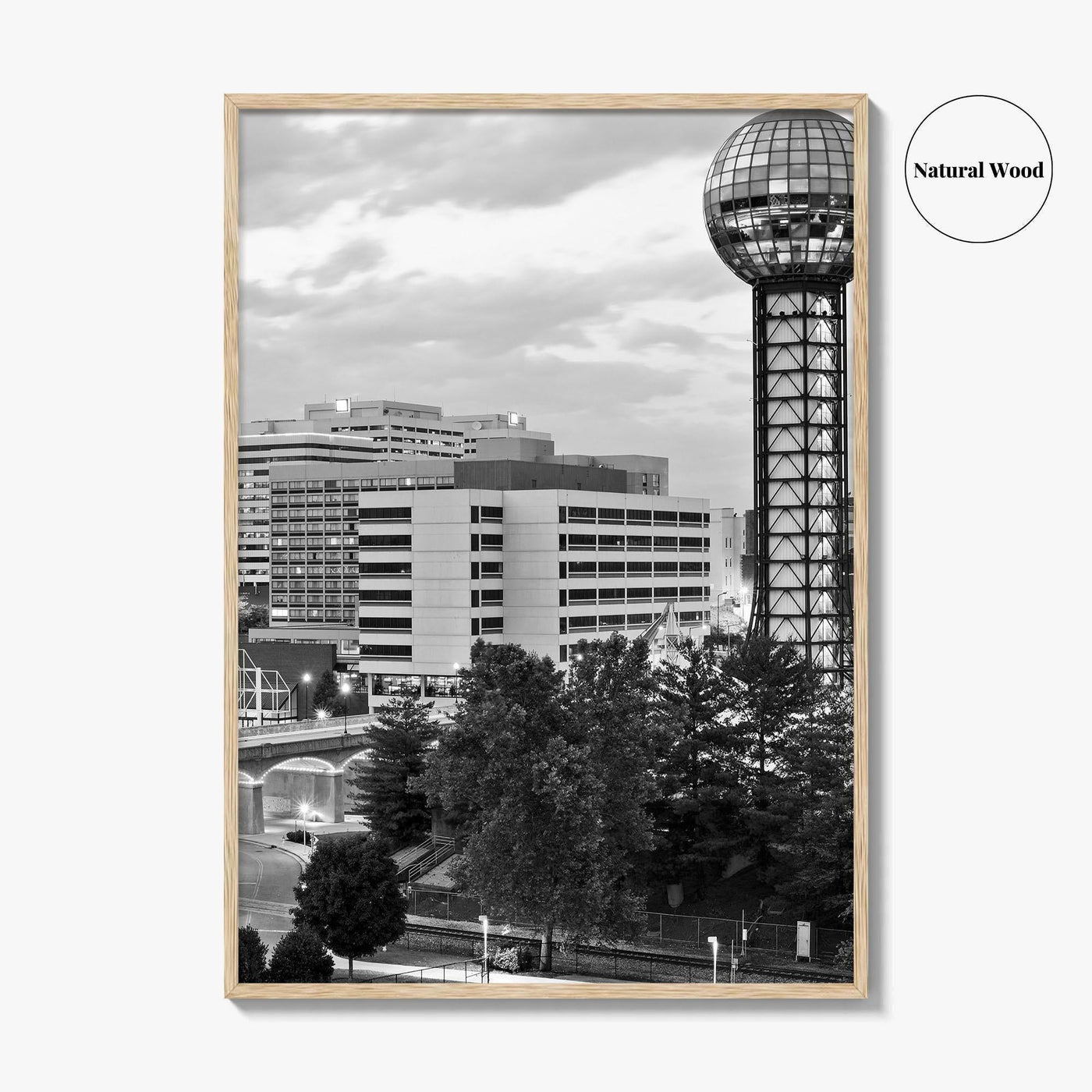 Knoxville Skyline Black and White Fine Art Photo Print, Downtown Tennessee Poster
