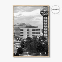 Knoxville Skyline Black and White Fine Art Photo Print, Downtown Tennessee Poster