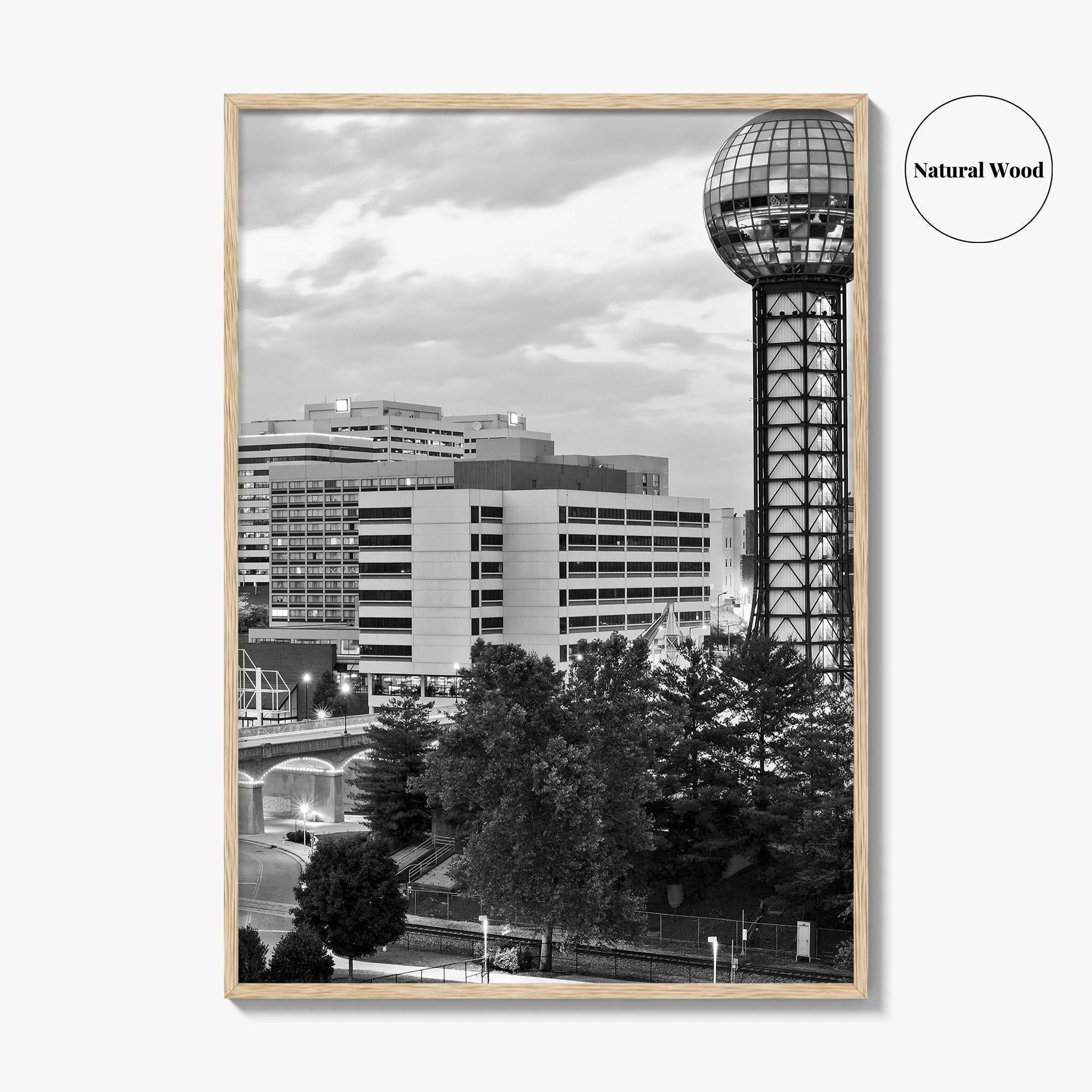 Knoxville Skyline Black and White Fine Art Photo Print, Downtown Tennessee Poster