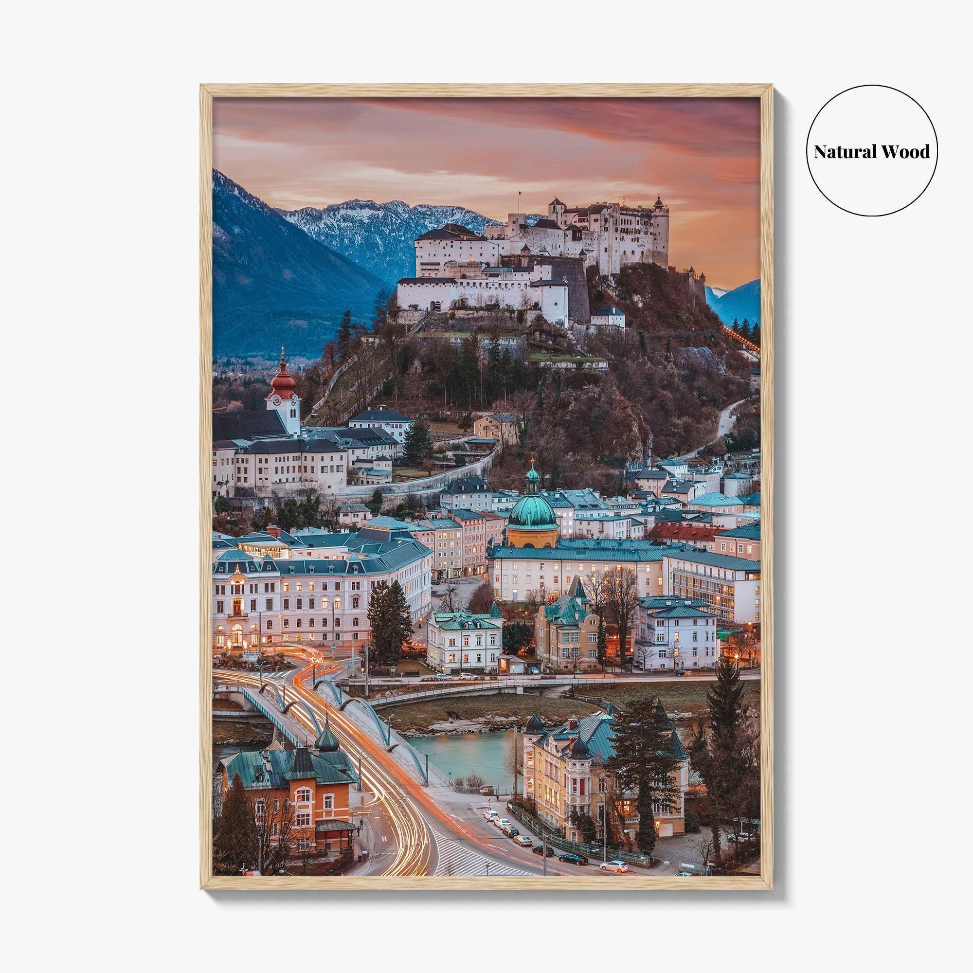 Salzburg Skyline Fine Art Photo Print, Austria Wall Decor Poster, Hohensalzburg Fortress
