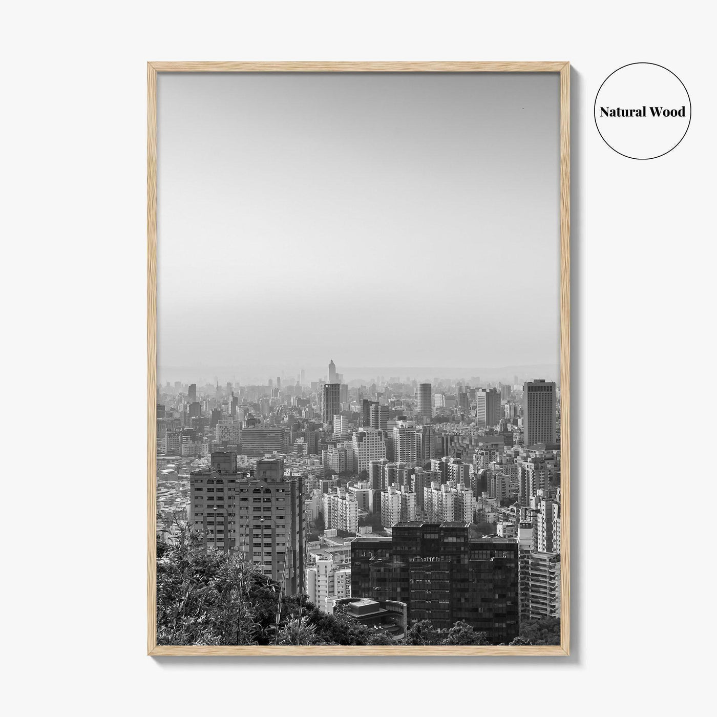 Taipei City Skyline Black and White Fine Art Photo Print, 101, Taiwan Wall Poster