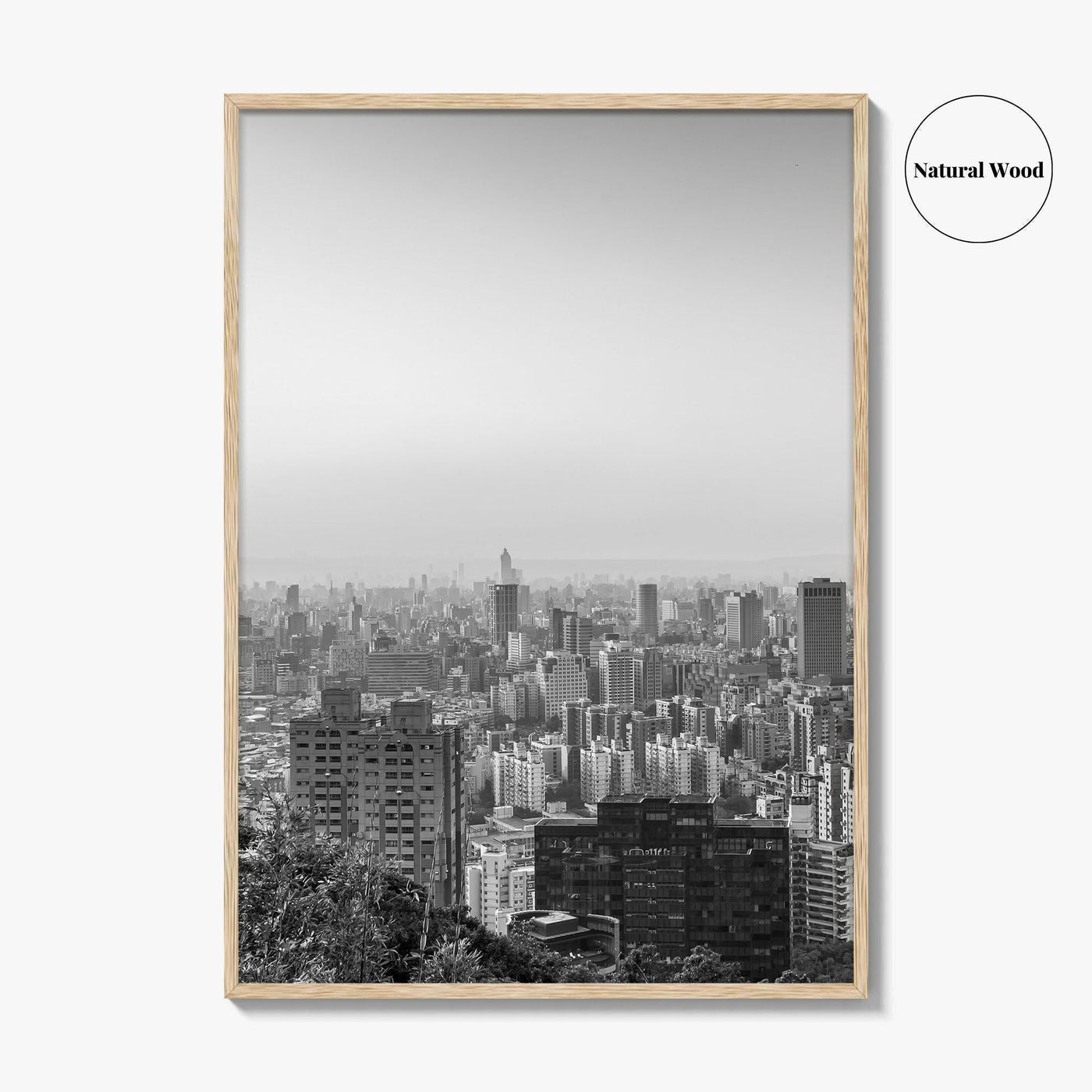 Taipei City Skyline Black and White Fine Art Photo Print, 101, Taiwan Wall Poster