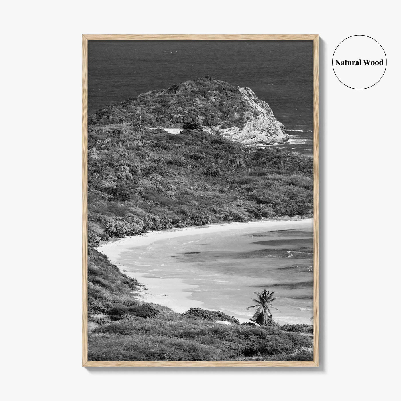 Half Moon Bay Black and White Fine Art Photo Print, Antigua Poster, Freetown Poster