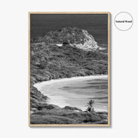 Half Moon Bay Black and White Fine Art Photo Print, Antigua Poster, Freetown Poster
