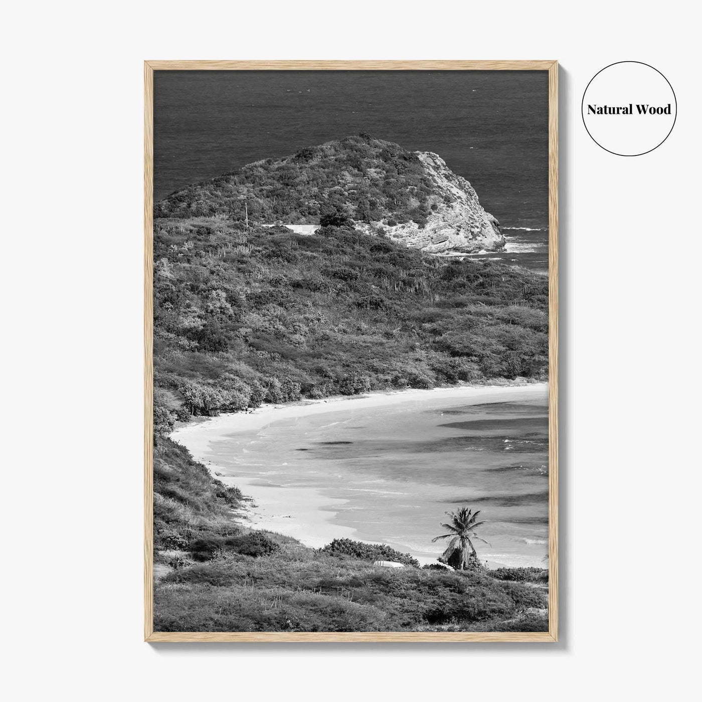 Half Moon Bay Black and White Fine Art Photo Print, Antigua Poster, Freetown Poster