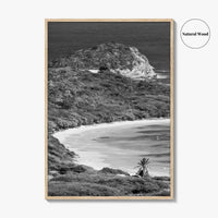Half Moon Bay Black and White Fine Art Photo Print, Antigua Poster, Freetown Poster