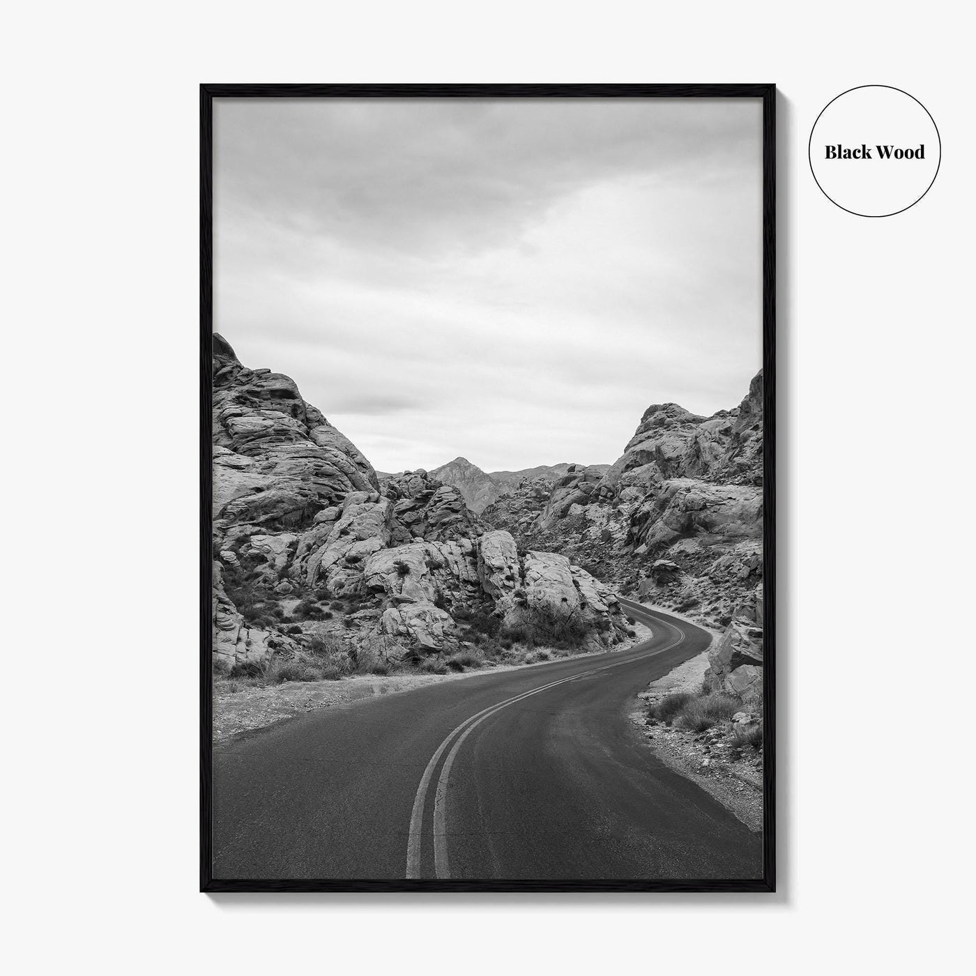 Valley of Fire Black and White Fine Art Photo Print, Nevada Las Vegas Poster