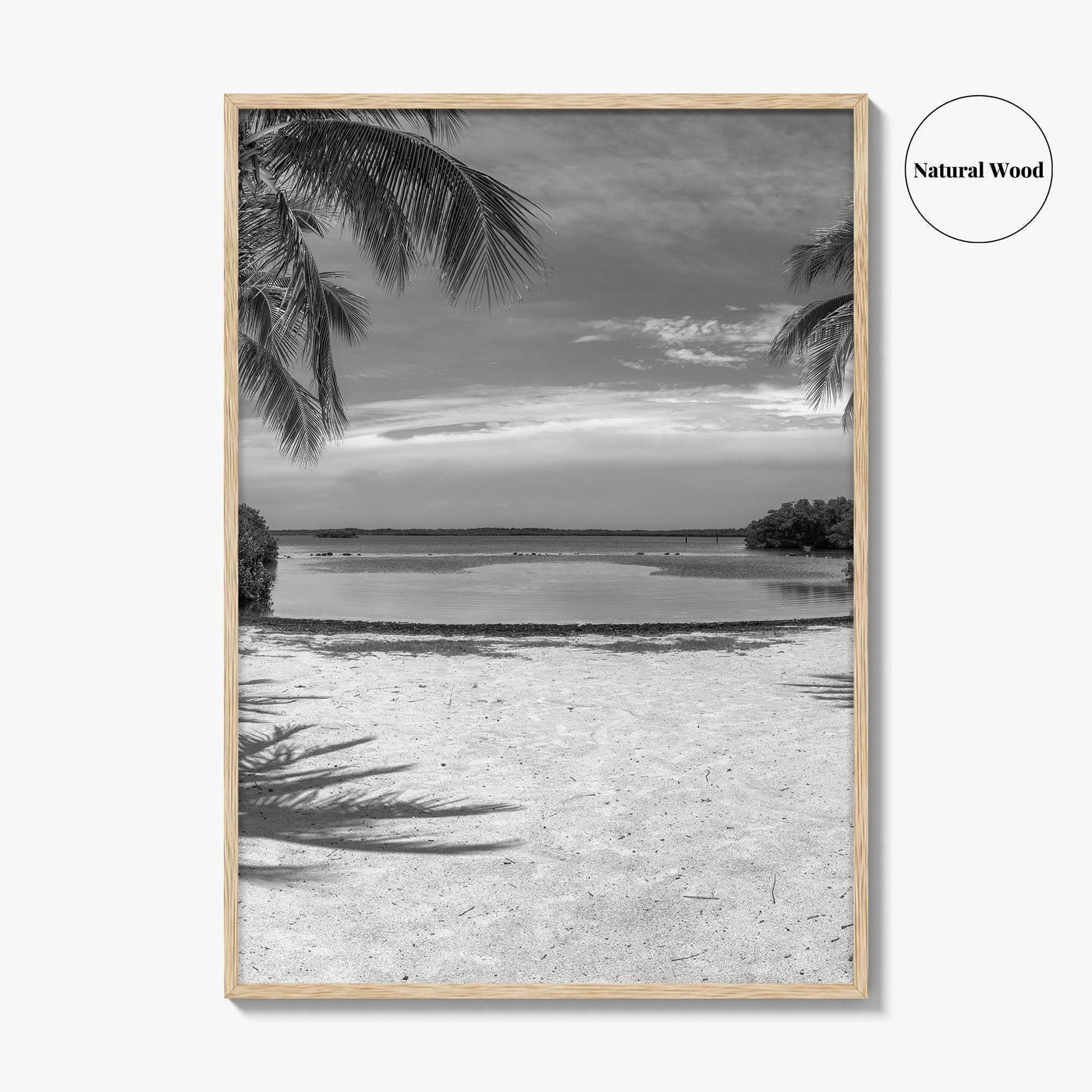 Key Largo Black and White Fine Art Photo Print, Florida Keys, Island Beach Poster