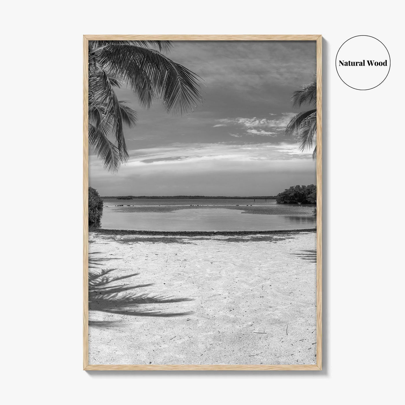 Key Largo Black and White Fine Art Photo Print, Florida Keys, Island Beach Poster