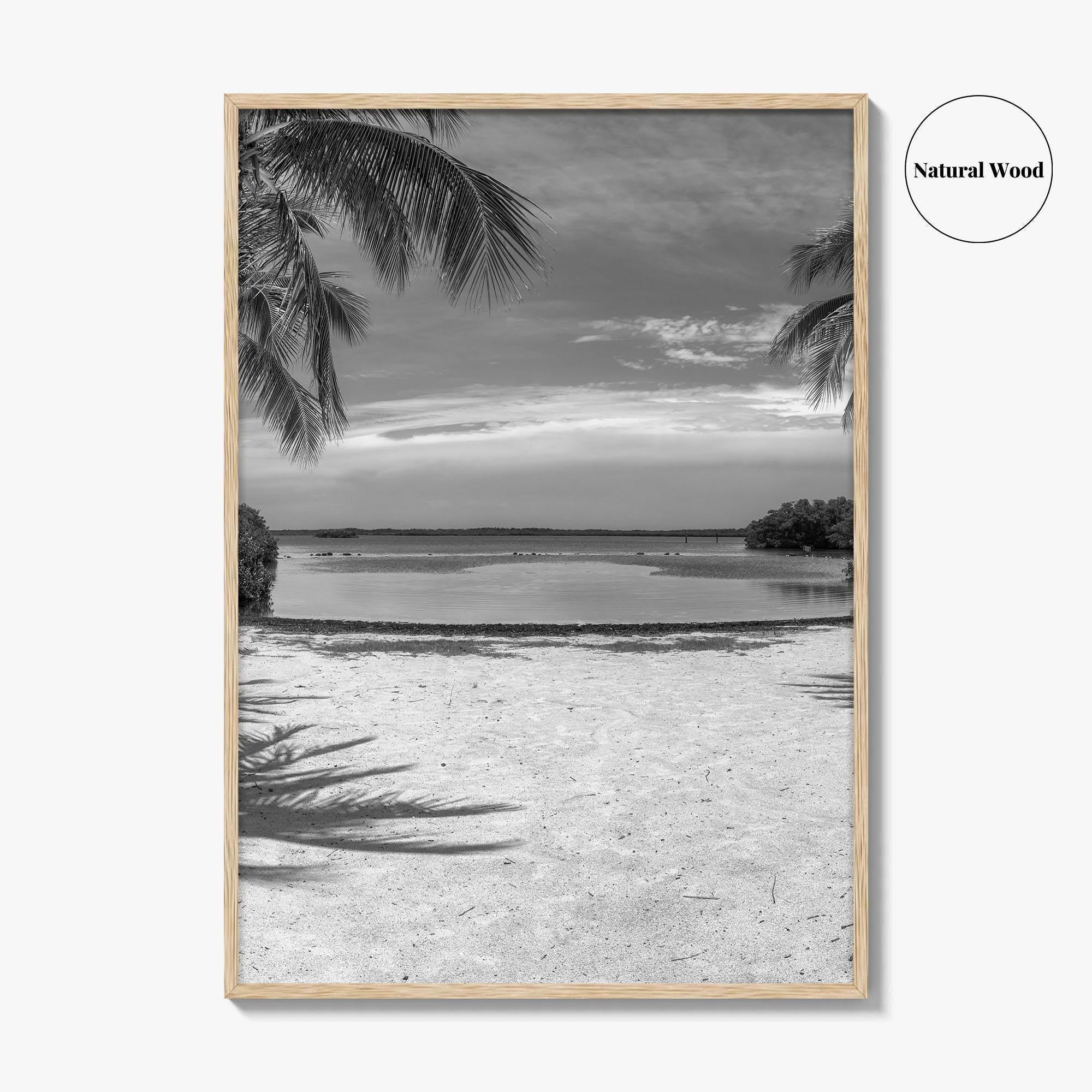 Key Largo Black and White Fine Art Photo Print, Florida Keys, Island Beach Poster