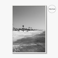 Hermosa Beach Black and White Fine Art Photo Print, Pier View, Los Angeles Poster