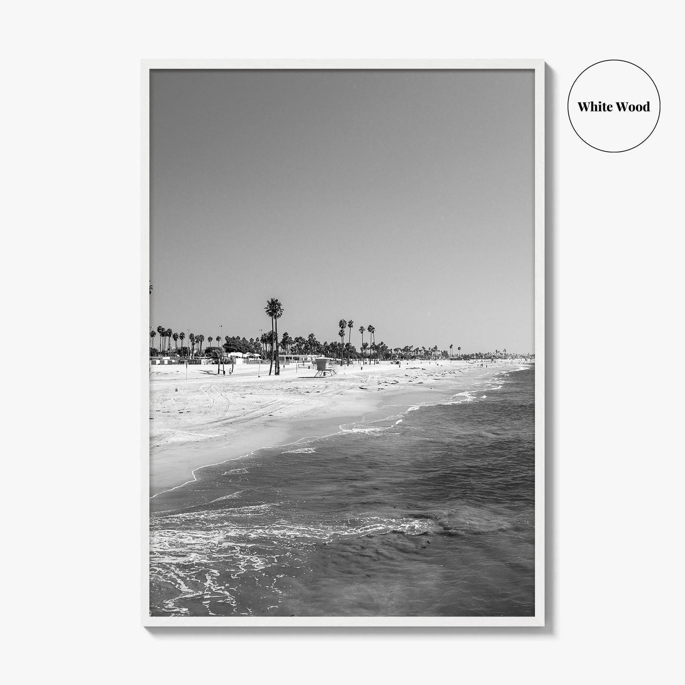 Hermosa Beach Black and White Fine Art Photo Print, Pier View, Los Angeles Poster