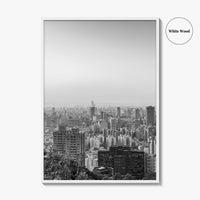 Taipei City Skyline Black and White Fine Art Photo Print, 101, Taiwan Wall Poster