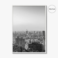 Taipei City Skyline Black and White Fine Art Photo Print, 101, Taiwan Wall Poster