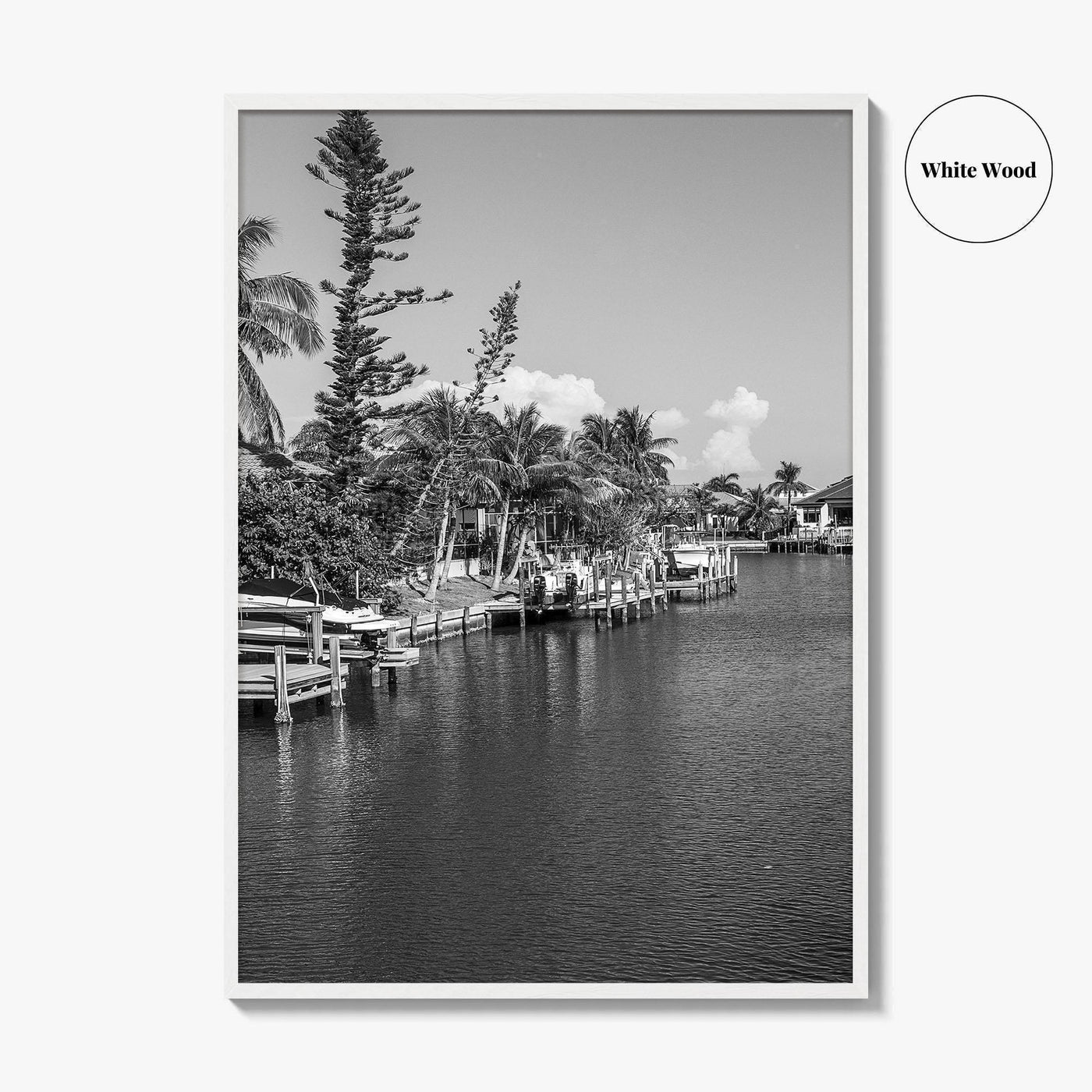 Marco Island Black and White Fine Art Photo Print, Naples Florida, USA Poster