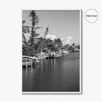 Marco Island Black and White Fine Art Photo Print, Naples Florida, USA Poster