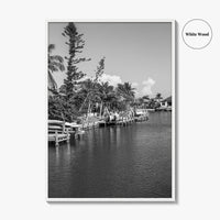 Marco Island Black and White Fine Art Photo Print, Naples Florida, USA Poster