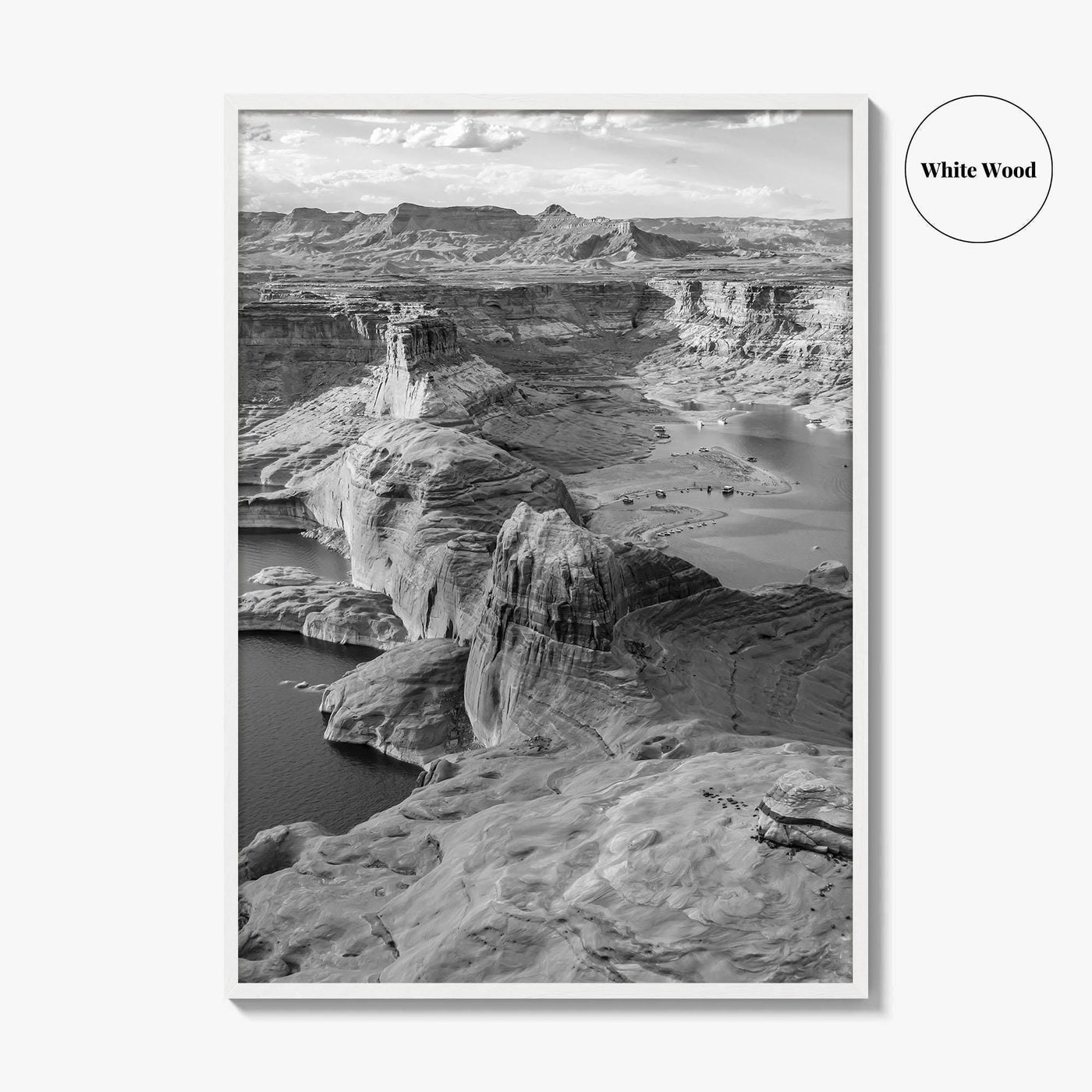 Lake Powell Black and White Fine Art Photo Print, Arizona Utah Poster, Glen Canyon