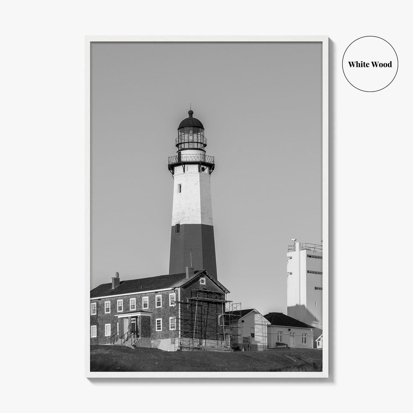 Montauk Point Lighthouse Black and White Fine Art Photo Print, Long Island NY Poster