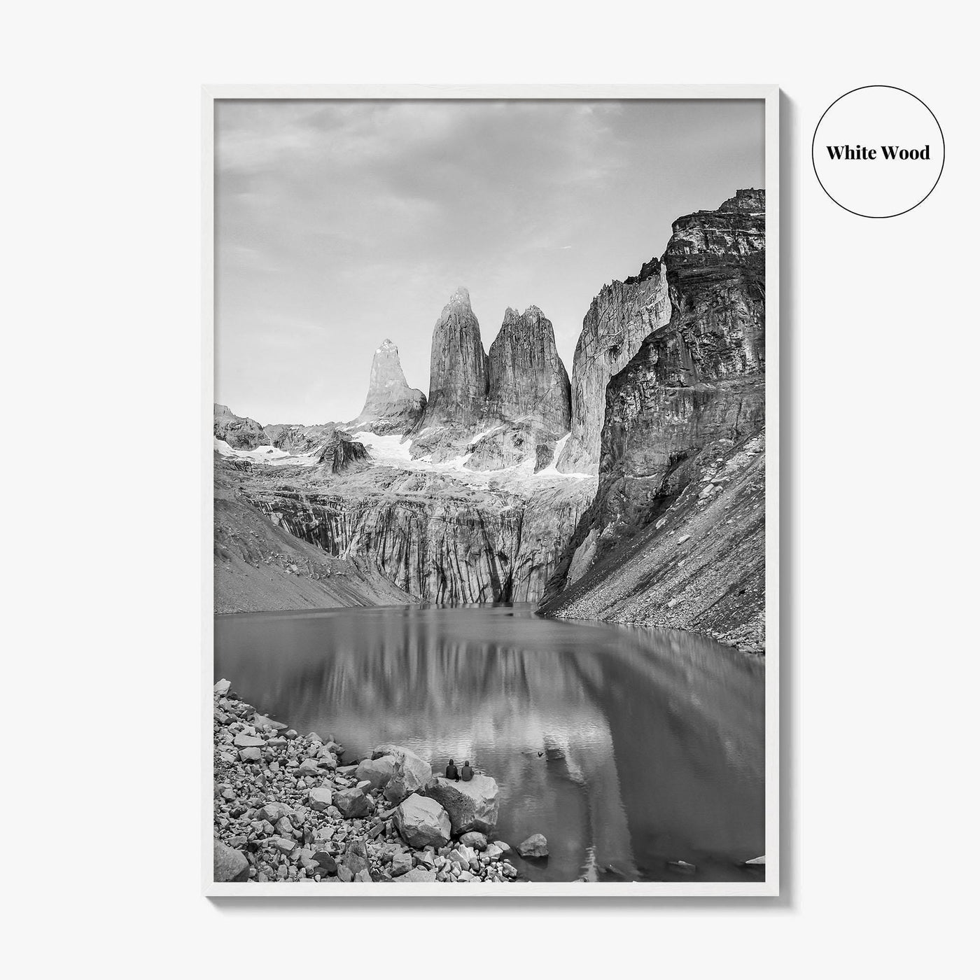 Torres Del Paine Black and White Fine Art Photo Print, Patagonia Poster