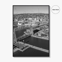 Duluth Black and White Fine Art Photo Print, Canal Park Aerial View, Minnesota USA