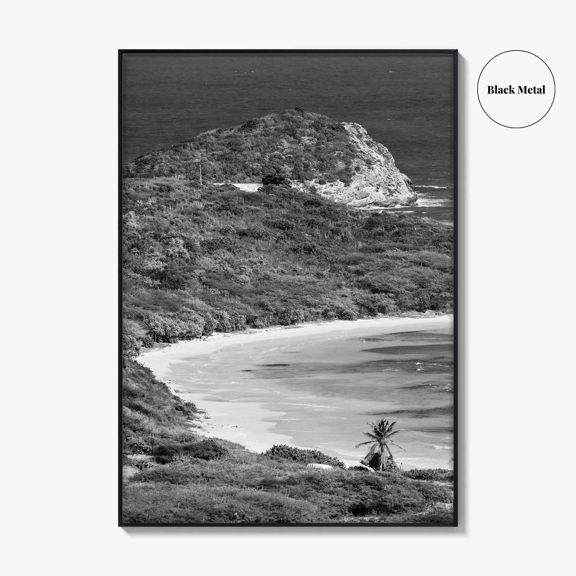 Half Moon Bay Black and White Fine Art Photo Print, Antigua Poster, Freetown Poster