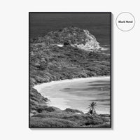 Half Moon Bay Black and White Fine Art Photo Print, Antigua Poster, Freetown Poster