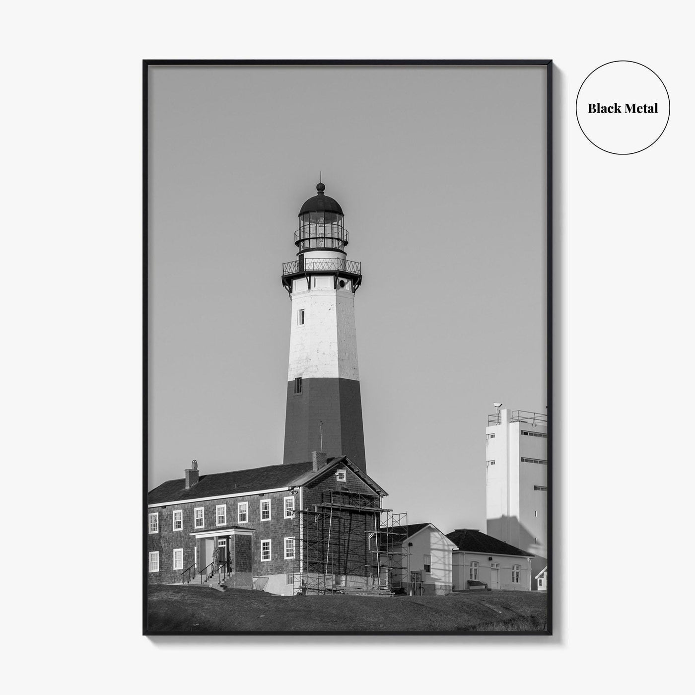 Montauk Point Lighthouse Black and White Fine Art Photo Print, Long Island NY Poster