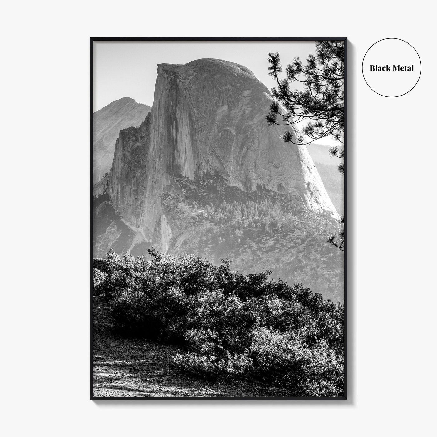 Half Dome Black and White Fine Art Photo Print, Yosemite National Park, California Poster