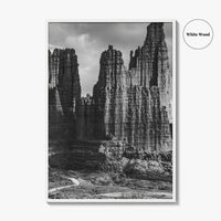Moab Black and White Fine Art Photo Print, Fisher Towers Utah Colorado River Poster