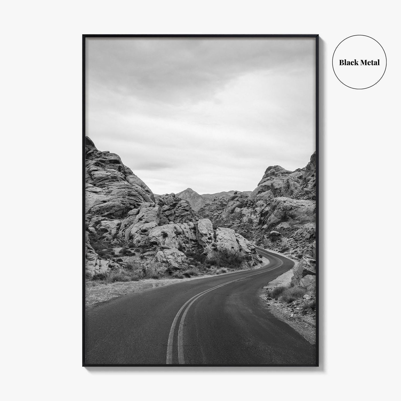 Valley of Fire Black and White Fine Art Photo Print, Nevada Las Vegas Poster