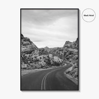 Valley of Fire Black and White Fine Art Photo Print, Nevada Las Vegas Poster